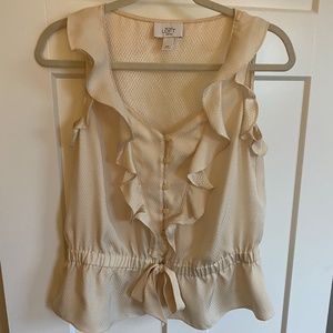 Business casual and elegant ruffled tank top